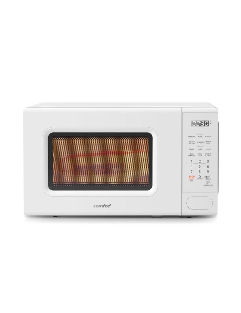 Comfee' COMFEE CMO-C20M1WH Retro Microwave with 11 power levels, Fast Multi-stage Cooking, Turntable Reset Function Kitchen Timer, Speedy Cookingï¼Œ Weight/Time Defrost, Memory function, Children Lock, 700W - Image 1