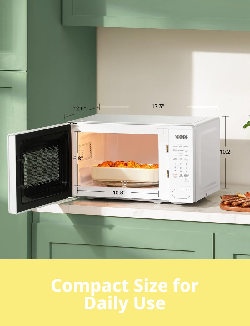 Comfee' COMFEE CMO-C20M1WH Retro Microwave with 11 power levels, Fast Multi-stage Cooking, Turntable Reset Function Kitchen Timer, Speedy Cookingï¼Œ Weight/Time Defrost, Memory function, Children Lock, 700W - Image 4