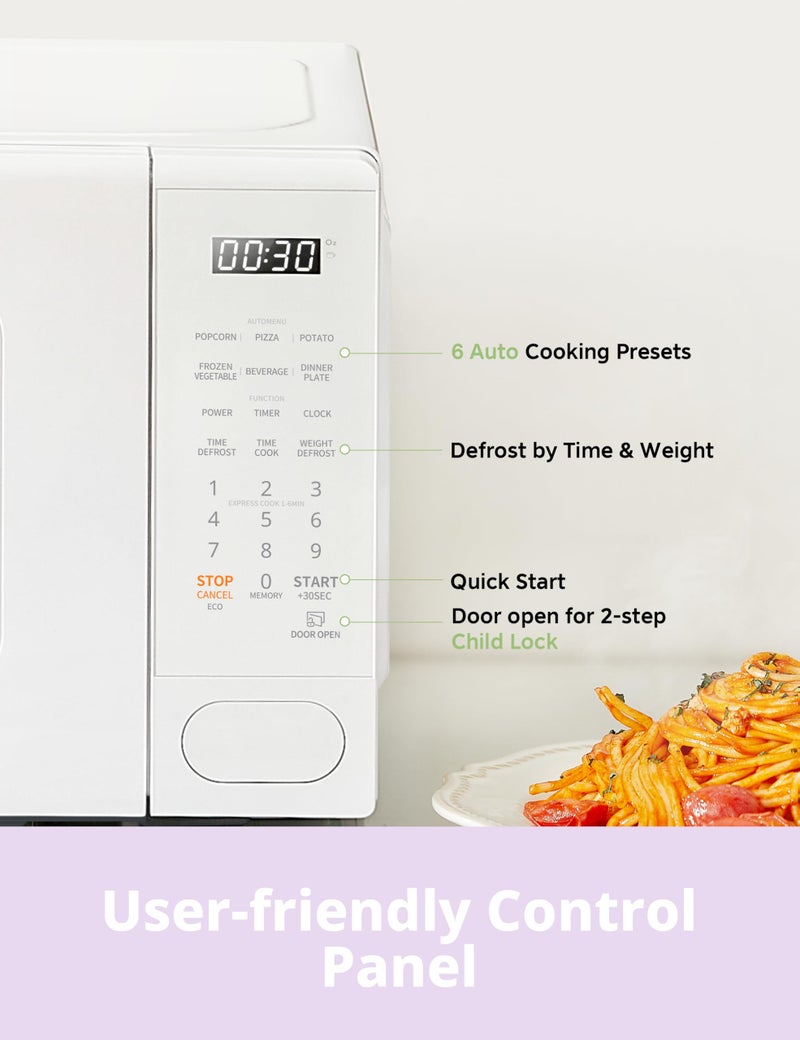Comfee' COMFEE CMO-C20M1WH Retro Microwave with 11 power levels, Fast Multi-stage Cooking, Turntable Reset Function Kitchen Timer, Speedy Cookingï¼Œ Weight/Time Defrost, Memory function, Children Lock, 700W - Image 3