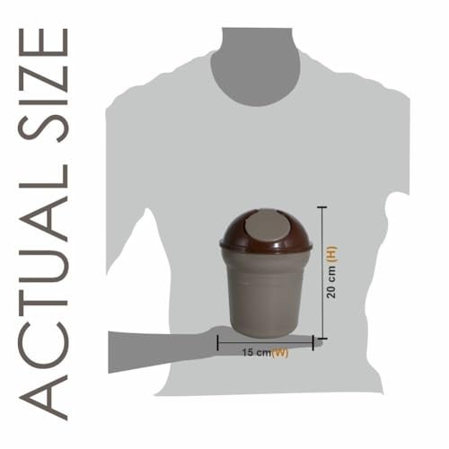 Wonder Homeware Server Euro Dustbin for Car/Desk, Set of 4 Pc Dustbin 2 LTR, Coffee Color - Image 3