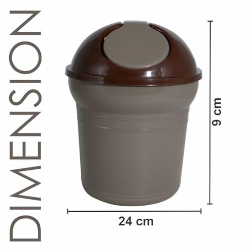 Wonder Homeware Server Euro Dustbin for Car/Desk, Set of 4 Pc Dustbin 2 LTR, Coffee Color - Image 2
