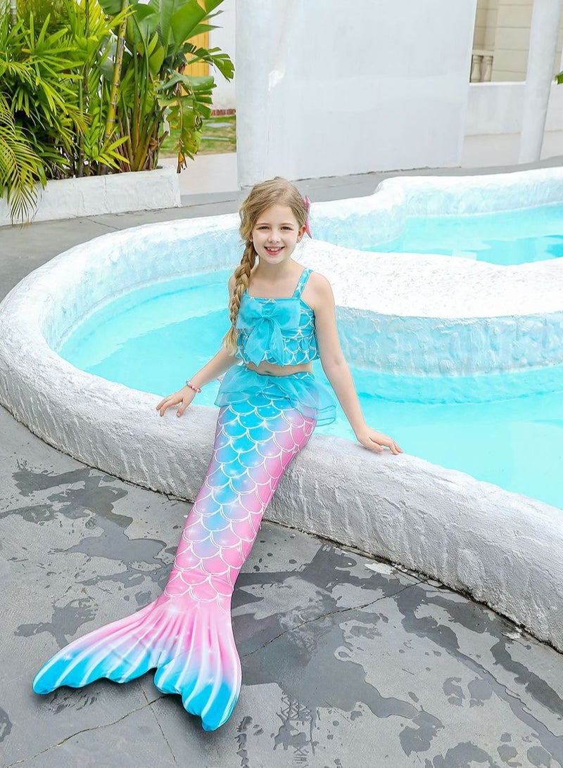 VUCATIN فستان حورية البحر للبنات، ملابس سباحة، فستان حفلة تنكرية، فستان عيد ميلاد، زي تنكري، تنورة حورية البحر (DH73) - Image 2