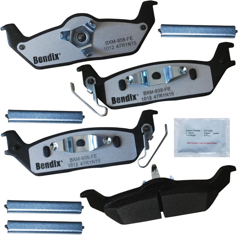 Bendix Fleet Metlok MKD1012FM Semi-Metallic Rear Brake Pads for Ford F-150 2011-2004, Lobo 2005-2003, Lobo 2014-2009, Lincoln Mark LT 2008-2006, Mark LT 2011-2010 - Image 1