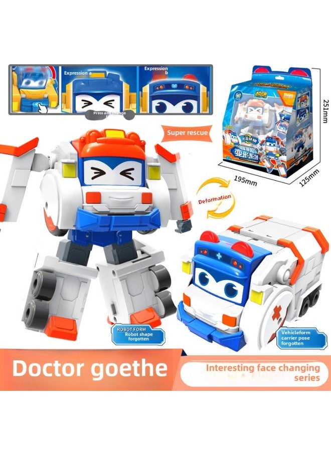 School Bus Goethe Varied School Bus Deformation Toy Children's Mars Adventure Fit Engineering Vehicle Magic Box Boy Gold-Color:Ys3075d Fun Face Changing Deformation Series-doctor - Image 1