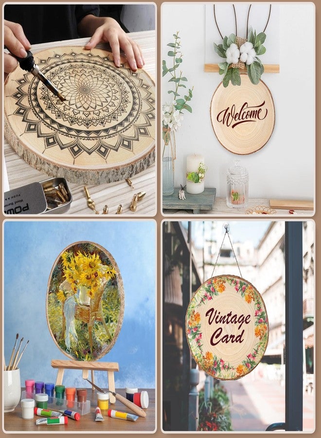 BeNiNat Wood Slices Unfinished 8 Pcs Wood Rounds 8-9 Inches Wood Slices for Centerpieces,Tables,Crafts,Wedding Party Holiday Decor DIY Projects - Image 3