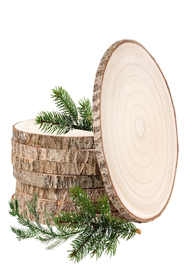 BeNiNat Wood Slices Unfinished 8 Pcs Wood Rounds 8-9 Inches Wood Slices for Centerpieces,Tables,Crafts,Wedding Party Holiday Decor DIY Projects - Image 1