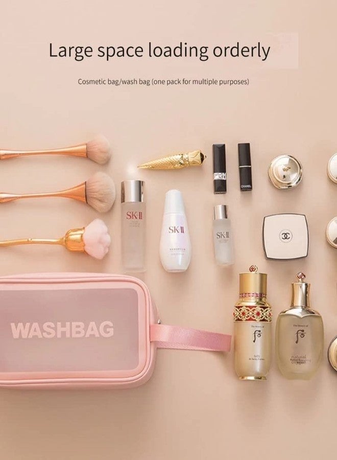 CherryBox Cosmetic Makeup Organizer Toiletry Bag Grooming Kit Portable Organizer Case Carry Water Proof Pouch for Women and Men with Zipper (Medium, Pink) - Image 3