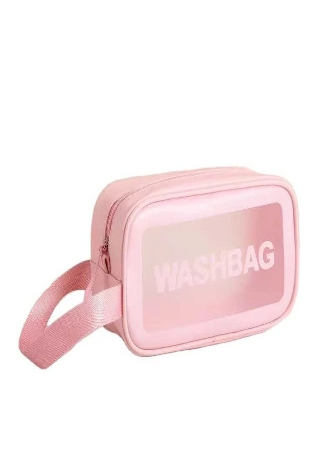 CherryBox Cosmetic Makeup Organizer Toiletry Bag Grooming Kit Portable Organizer Case Carry Water Proof Pouch for Women and Men with Zipper (Medium, Pink) - Image 1