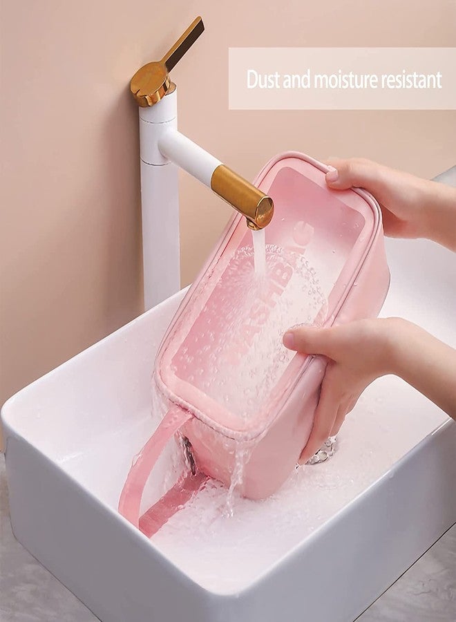 CherryBox Cosmetic Makeup Organizer Toiletry Bag Grooming Kit Portable Organizer Case Carry Water Proof Pouch for Women and Men with Zipper (Medium, Pink) - Image 5