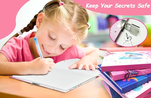 GINMLYDA Girls Diary with Lock for Kids 7x525 Inches 160 Lined Pages Secret Pink Butterfly Notebook for Girls Journal with Lock for Kids Pre School Writing Drawing Cute Girls Gifts for Birthday - Image 5