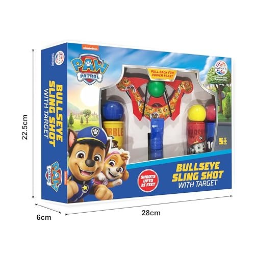 Ratna's Paw Patrol Bullseye Sling Shot with Target, Kids Shooting Game Set, 5 Colorful Balls, Catapult Gulel Power Blast Launcher Archery, Shoots Up to 25 Feet, Toy for Kids Ages 5+ Years - Image 4