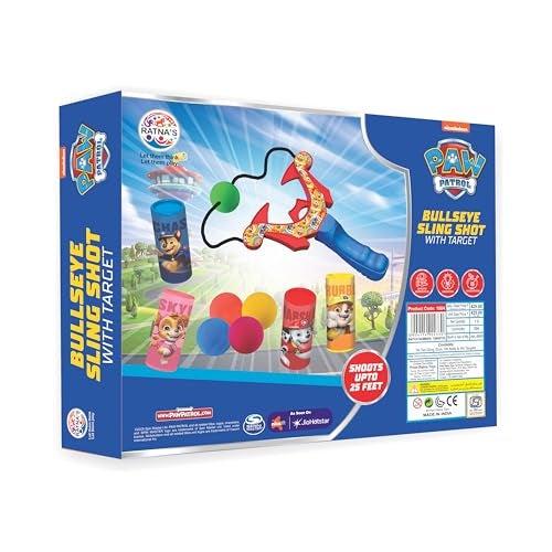 Ratna's Paw Patrol Bullseye Sling Shot with Target, Kids Shooting Game Set, 5 Colorful Balls, Catapult Gulel Power Blast Launcher Archery, Shoots Up to 25 Feet, Toy for Kids Ages 5+ Years - Image 3