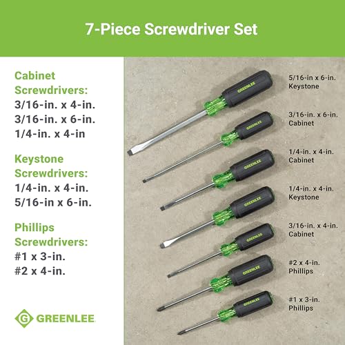 Greenlee 0153-02C 7-Piece Screwdriver Set with Cabinet, Keystone, and Phillips - Image 4