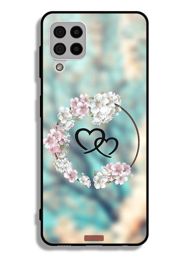Tolwak Samsung Galaxy A22 4G Protective Case Cover Hearts In Ring Art - Image 1