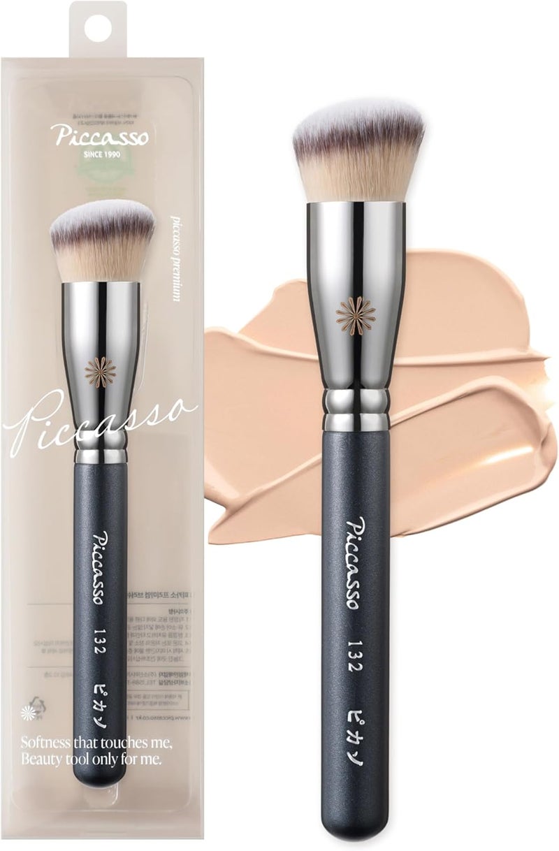 Piccasso Brush Korean Foundation Spatula – Professional Stainless Steel Makeup Tool for Thin, Seamless Foundation & Cream Blending (Rounded) - Image 1