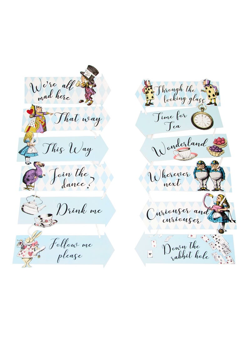 Talking Tables Truly Alice Most Curious Paper Party Signs, 12Pk. - Image 2