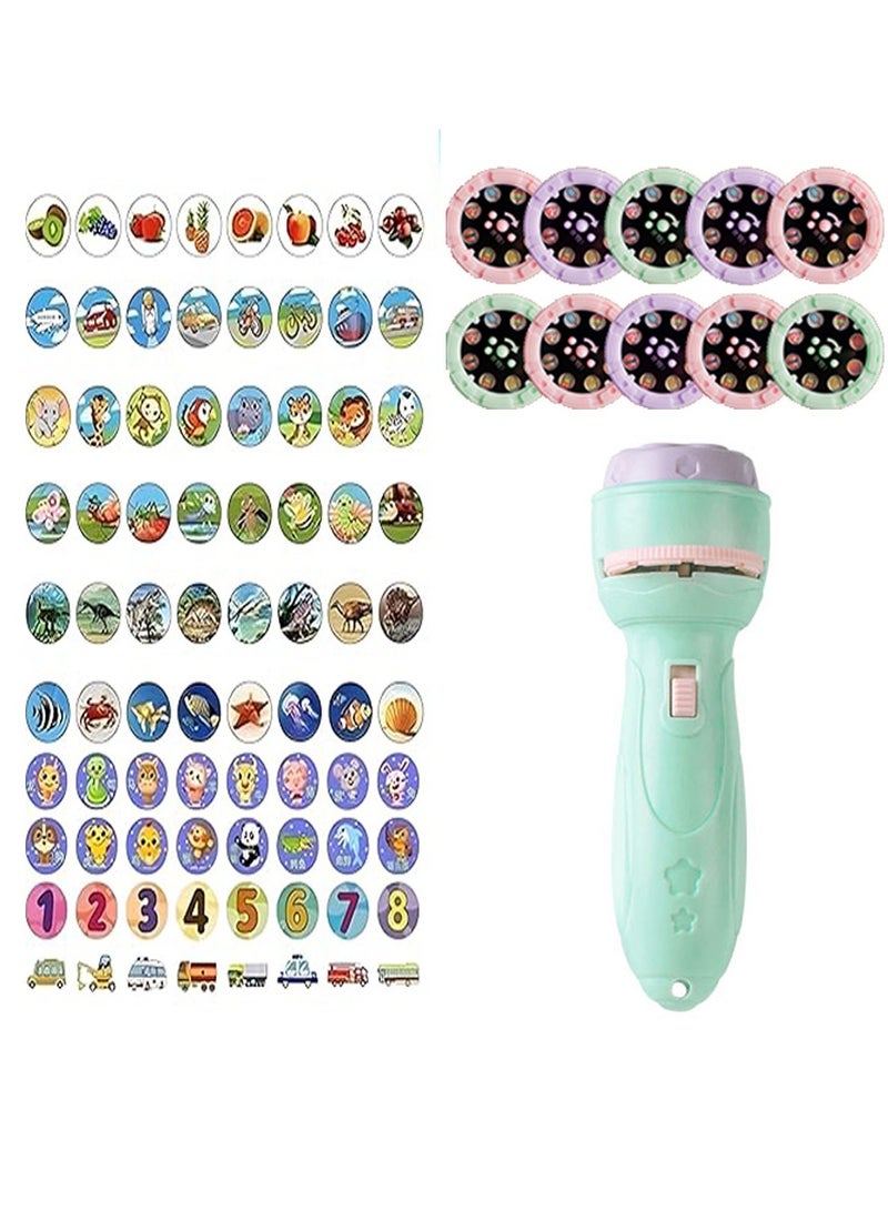 BlueFire Kids Projector Flashlight Toy – 80 Educational Story Projections with 10 Slides, Night Time Learning & Sensory Play Torch for Toddlers (Ages 3-6) – Interactive Bedtime Adventure, Durable & Safe Gift for Boys & Girls  - Image 1