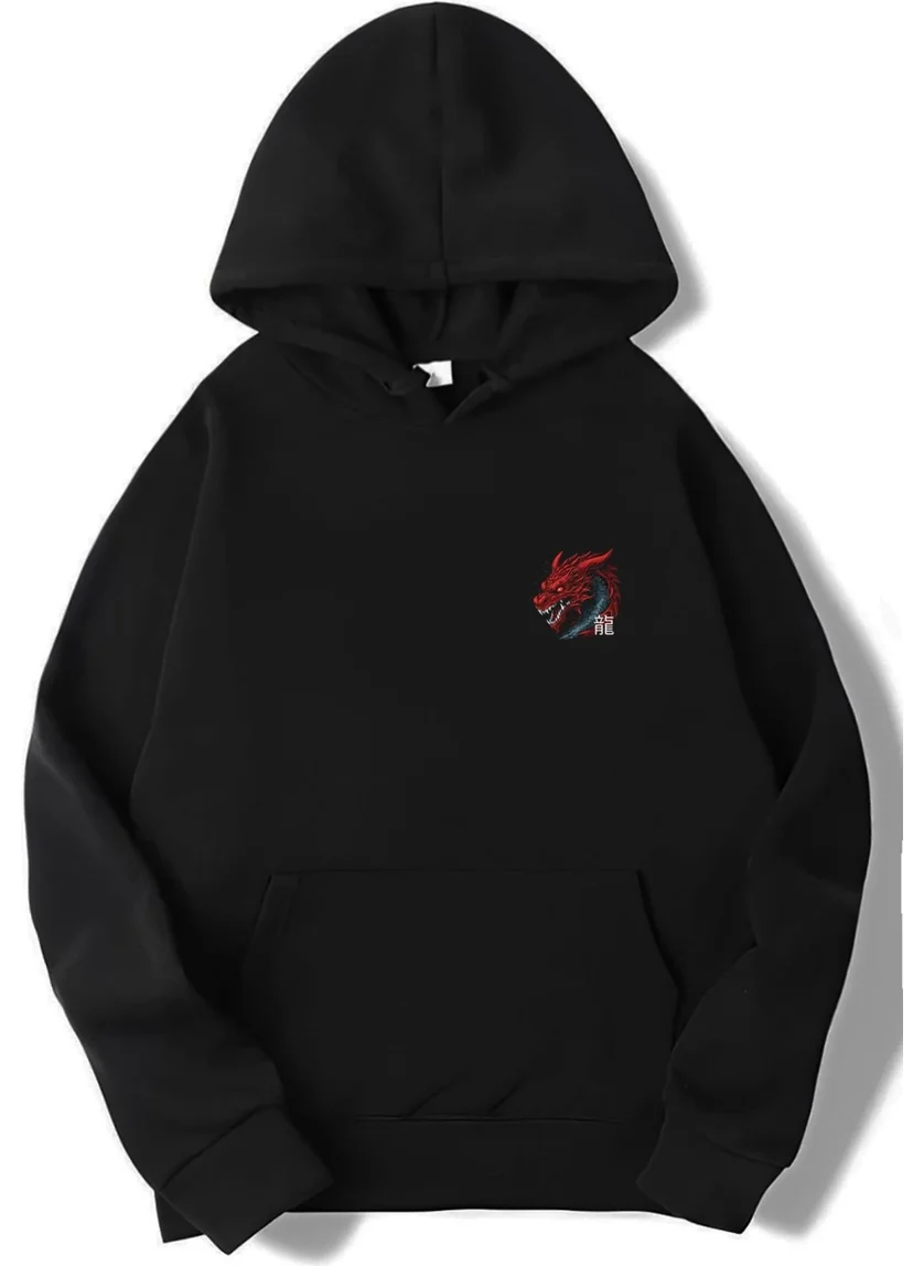 BRZ Collection Oversize Red Dragon Hoodie