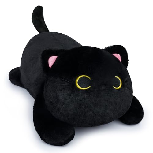 Leokawin Weighted Cat Stuffed Animal  Black Cat Plush18 Inch Realistic Weighted Stuffed Animals Cat Soft Hugging Plush Pillow Toy Gifts for Kids Boys Girls - Image 1