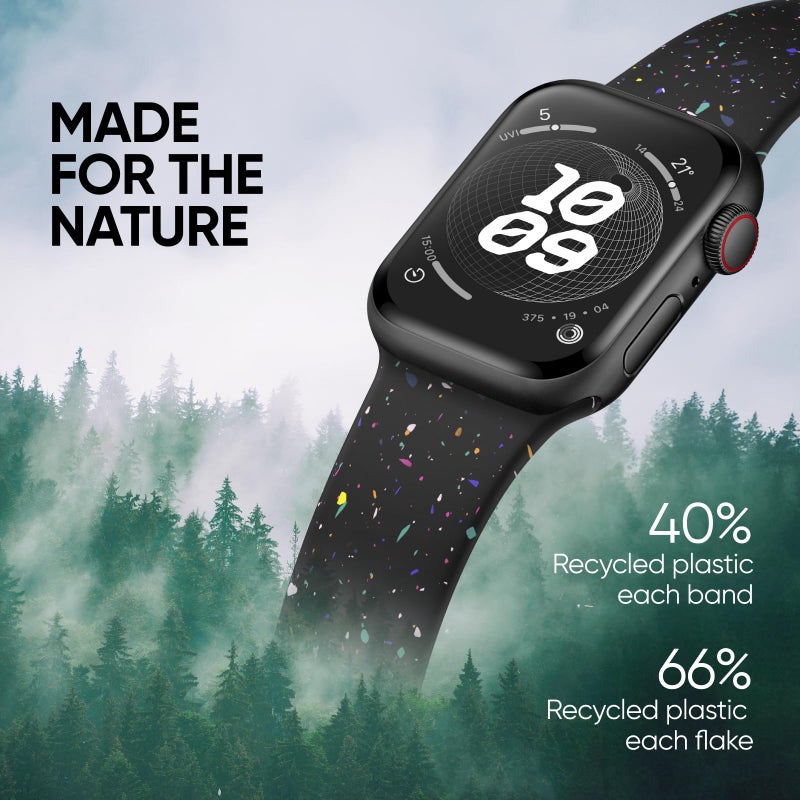 Knossen Sport Band Compatible with Apple Watch Band 38mm 40mm 41mm 42mm 44mm 45mm 46mm 49mm for Women Men, Recycled Plastic Soft Silicone Strap for iWatch Series 11 10 9 8 7 6 5 4 3 2 1 Ultra SE - Image 2
