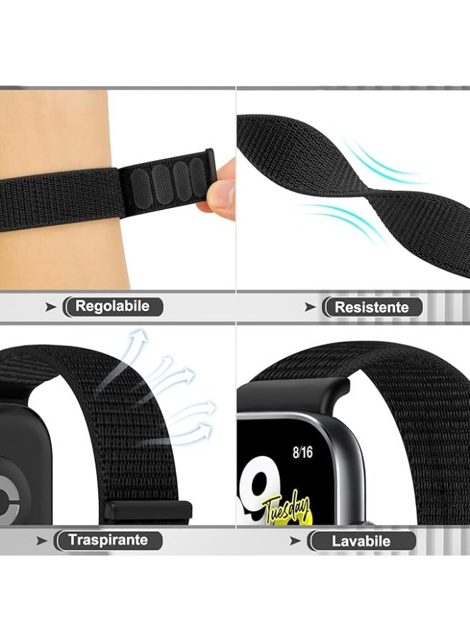 Nylon Strap Compatible with Redmi Watch 4, Redmi Watch 5, Xiaomi Smart Band 8 Pro, and Band 9 Pro, Adjustable Breathable Elastic Replacement Bracelet, Lightweight Sport Watchband for Men and Women - Image 2