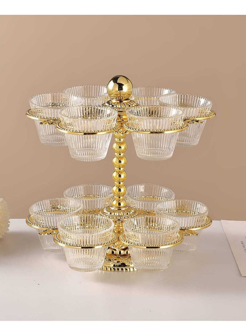 Luxury tea Borosilicate Glass Mug Set Of 12, Clear Mugs 200ml with golden stand,Two-storey Coffee Mug Set of 12, Perfect For Tea,ramadn Tea, Arabic coffee  - Image 1