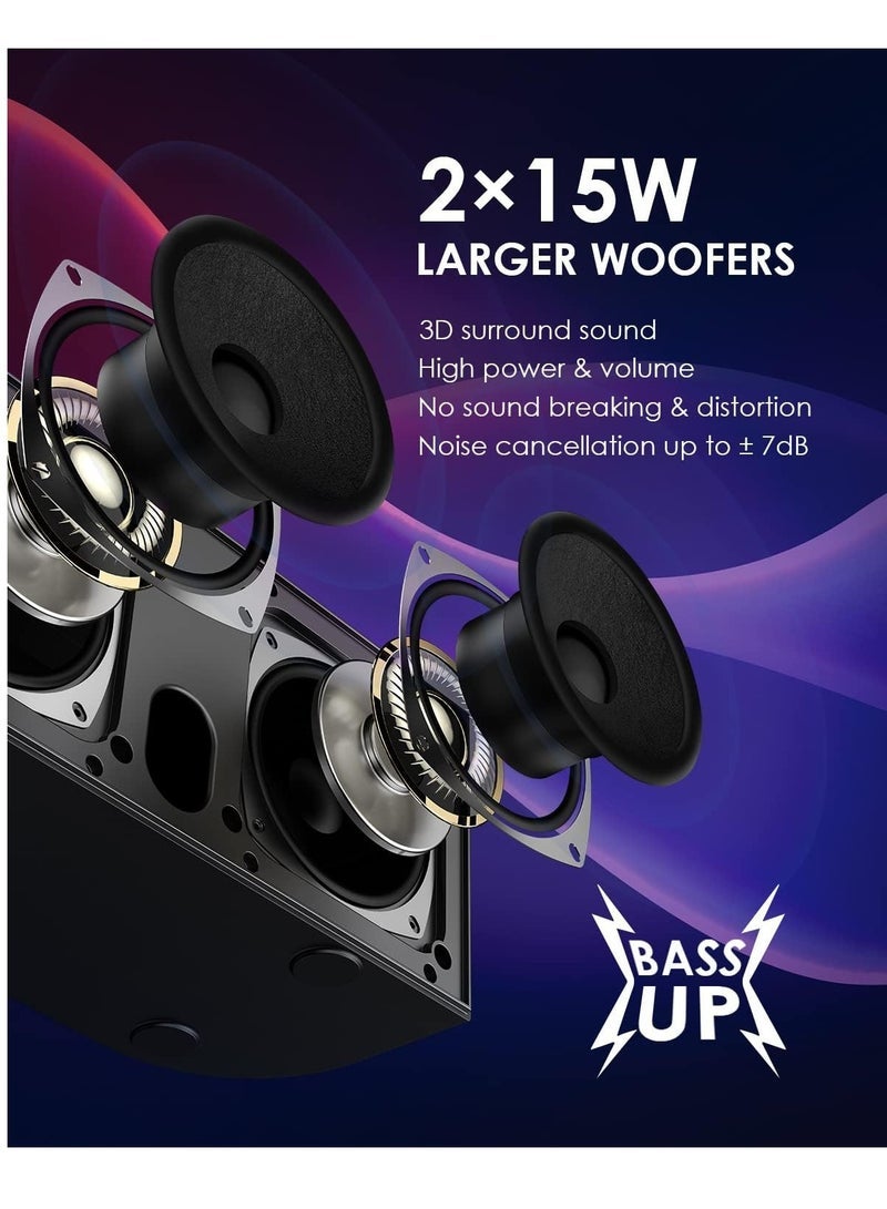 Smart Berry M25 Bluetooth PA Speaker System with 2 UHF Wireless Microphones – Portable Karaoke Machine for Adults & Kids, LED Light, Echo, Bass Adjustment, Vocal Cut for Home & Outdoor Parties - Image 2