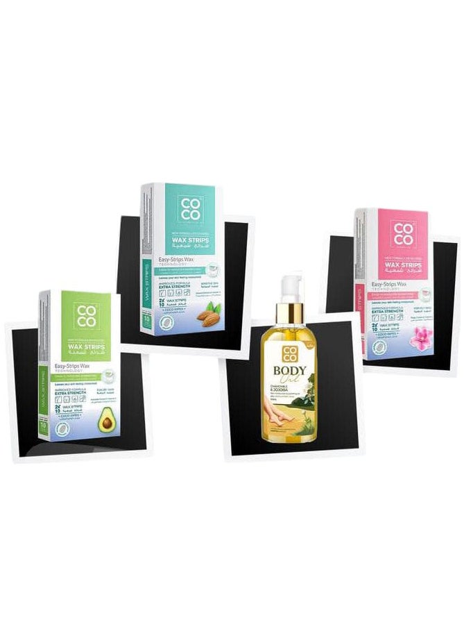 Coco - Coco Wax 3-piece Wax Strips for Hair Removal with Oil Pack - Image 1