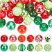 SUNNYCLUE 48Pcs 12 Styles Christmas Acrylic Beads Thick Bubble Bead Bulk 16mm Assorted Green Red Xmas Round Ball Disco Faceted Loose Spacer Pen Beads for Bracelets DIY Jewelry Making Crafts Accessory - Image 2