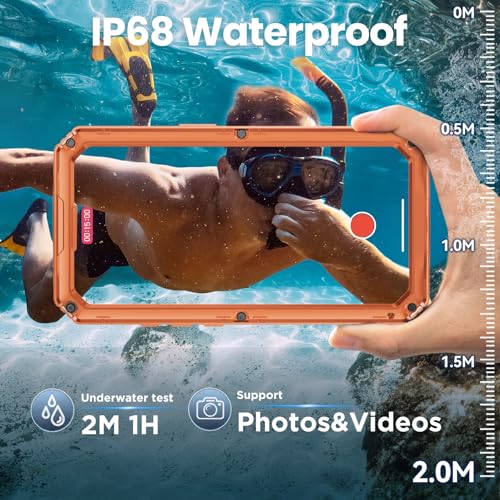 Mitywah Waterproof Case for iPhone 17 Pro Max, Rugged Metal Case with Built-in Screen Protector, Heavy Duty Full Body Shockproof Protective Cover 6.9 inch, Orange - Image 3