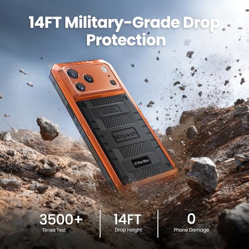 Mitywah Waterproof Case for iPhone 17 Pro Max, Rugged Metal Case with Built-in Screen Protector, Heavy Duty Full Body Shockproof Protective Cover 6.9 inch, Orange - Image 4