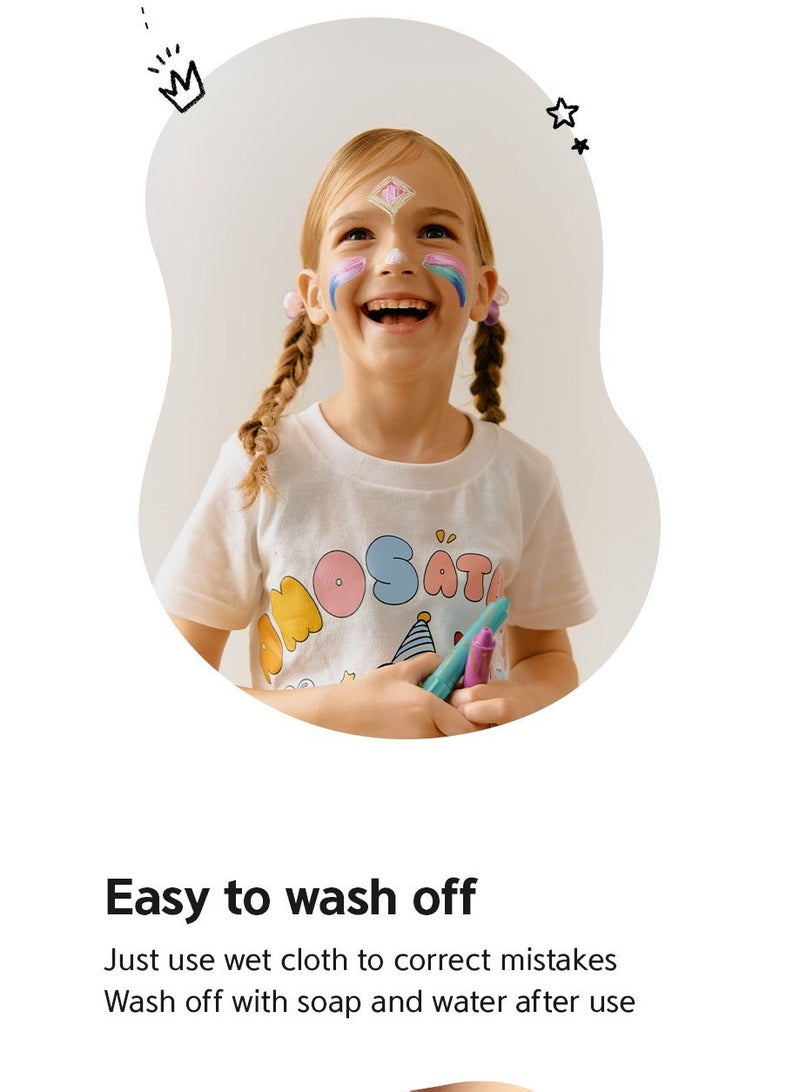 آموس أقلام فنون الوجه والجسم النيون – تتفاعل مع الأشعة فوق البنفسجية، توهج مذهل، آمنة وسهلة الغسل - Image 5