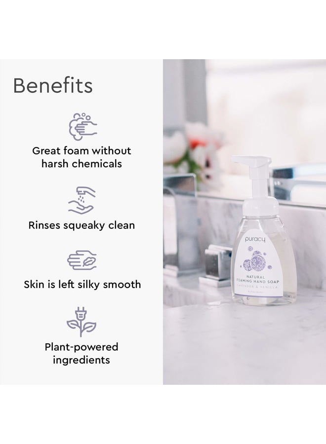 puracy Natural Foaming Hand Soap - Sulfate-Free - Lavender & Vanilla The BEST Natural Foam Hand Wash Plant-Based Non-Toxic - 8.5-Ounce Bottle - Image 2