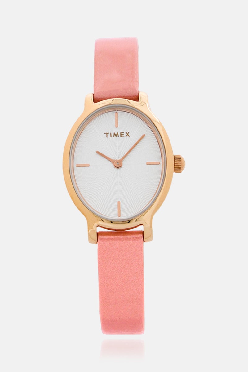 TIMEX Women TW2R94600 Milano Quartz Leather Watch 24 mm, Pink - Image 1