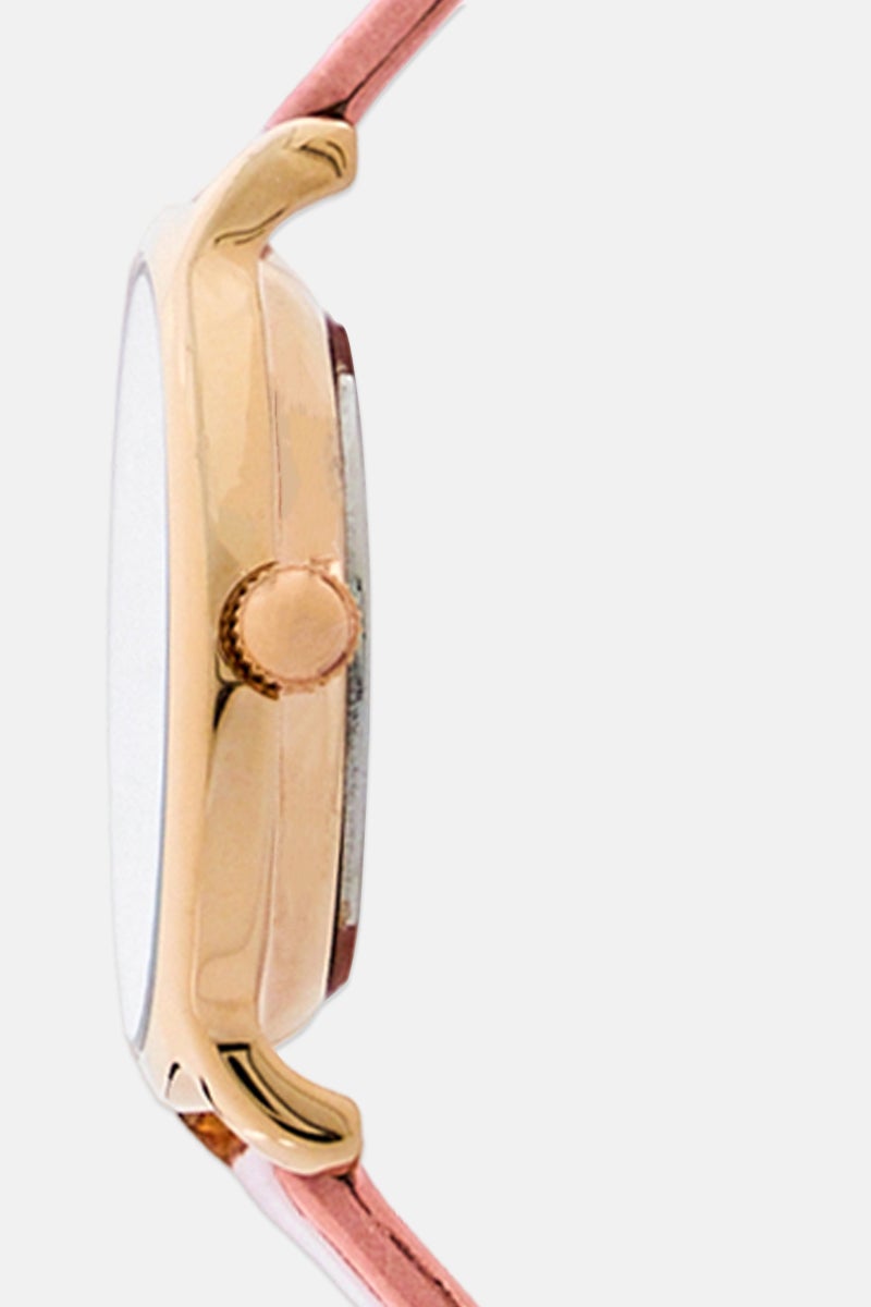 TIMEX ساعة نسائية TW2R94600 ميلانو كوارتز جلد 24 مم، وردي - Image 3