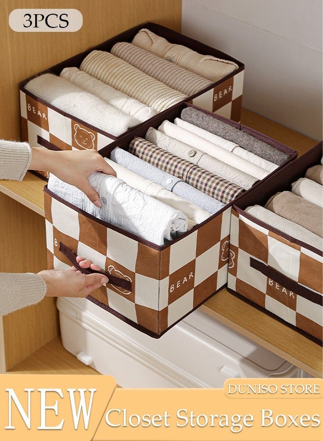DUNISO 2PCS Wardrobe Clothes Organizer with Portable Handle Large Capacity Stackable Closet Storage Organizer for Clothes Jeans Washable Closet Storage Boxes Cube Storage Bin for Home Bedroom Office - Image 1