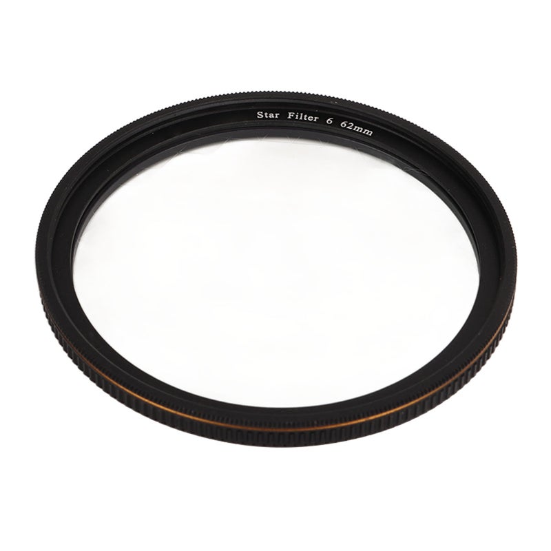 Star Filter: 62mm HD Coated Optical Glass & Aluminum Alloy - 360-Degree Rotating Knurled Frame Camera Filter for Night Scenery, Glass and Metal Product Photography - Image 2