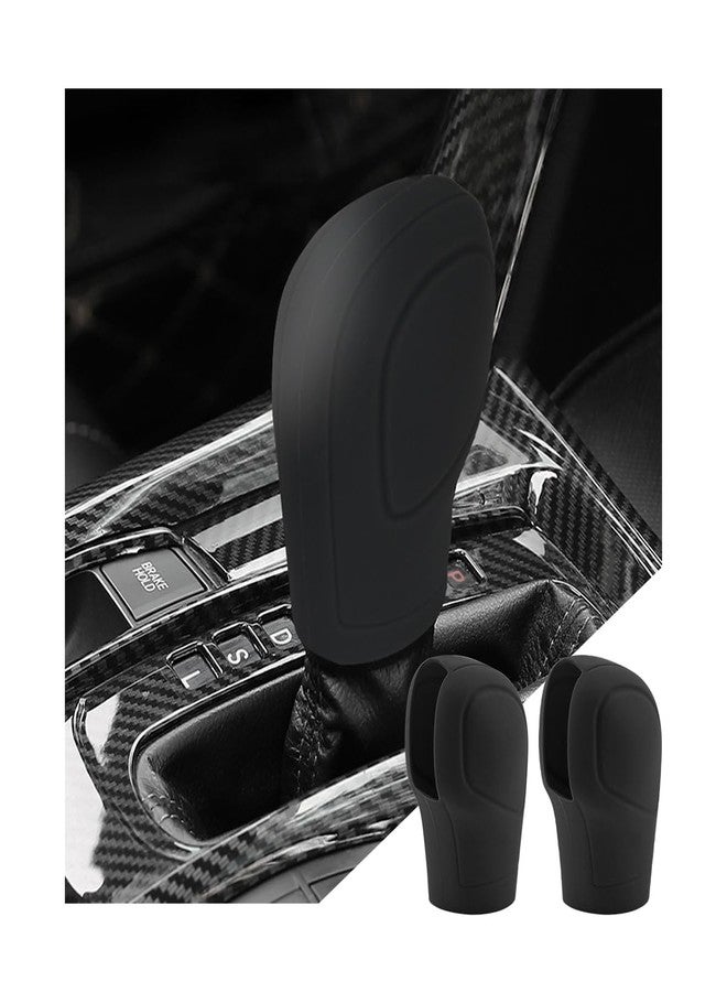 zipelo 2 Pack Car Gear Shift Knob Cover, Anti-Slip Auto Knob Gear Stick Protector, Comfortable Silicone Handbrake Shifter Cover for Men Women, Universal Vehicle Interior Accessories - Image 1