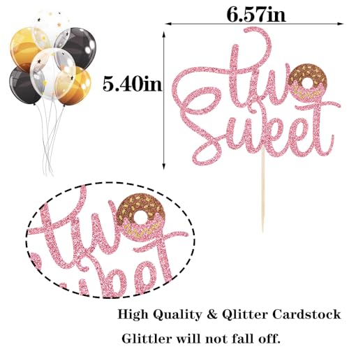 Florcmet Two Sweet Birthday Party SuppliesDonut Cake Toppers Candy Two Sweet Cake DecorationsDonut 2nd Themed Baby ShowerBoys Girls 2 year old Birthday Cake Decoration Supplies - Image 5