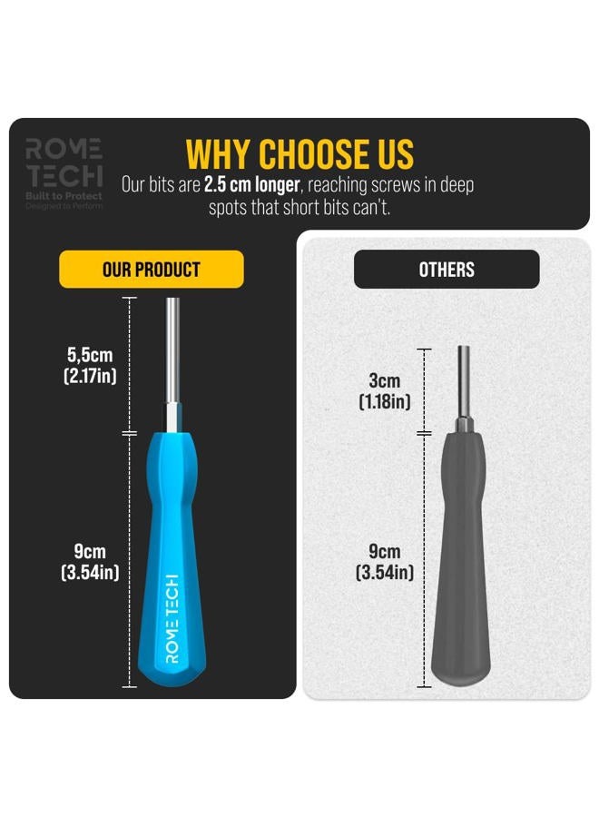 ROME TECH Gamebit Screwdriver Set for GameCube, Gameboy, SNES, NES, N64, Sega Game Cartridge, Tri Wing Screw Driver & 3.8mm 4.5mm - Screwdriver Bit Set Console Repair Tool - Image 2