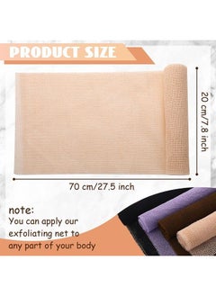 Breling 4 Pieces African Net Bath Net Sponge Body Exfoliating Polyester Cleaning Shower Body Scrubber Back Scrubber Exfoliating Wash Bath Cloth for Daily Use (Black, Brown, Pink, Purple,7.8 x 27.6 Inch)  - Image 3