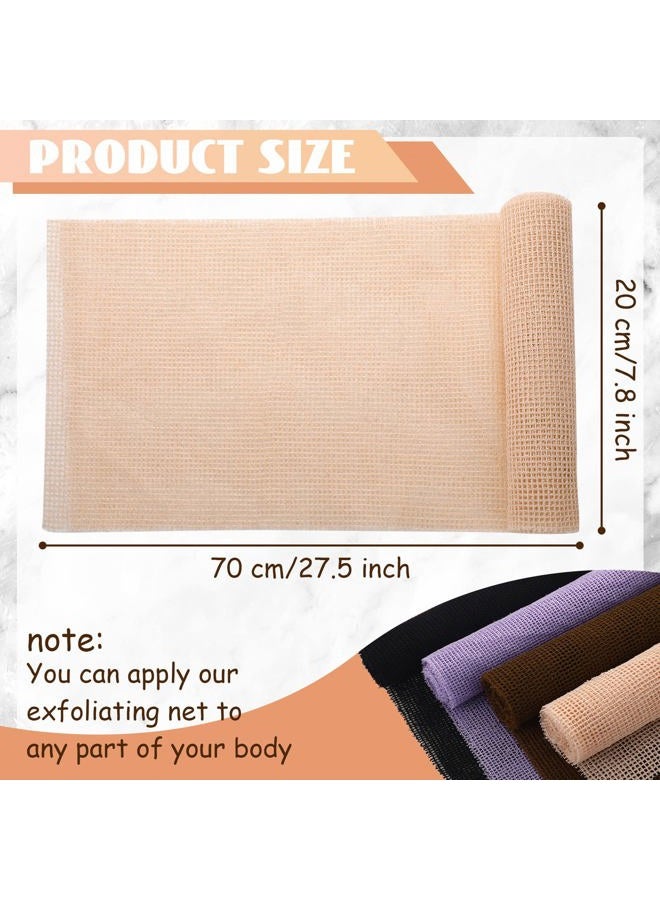 Breling 4 Pieces African Body Exfoliating Net Polyester Cleaning Shower Body Scrubber Back Scrubber Exfoliating Wash Bath Cloth for Daily Use or Stocking Stuffer (Black, Brown, Pink, Purple) - Image 2