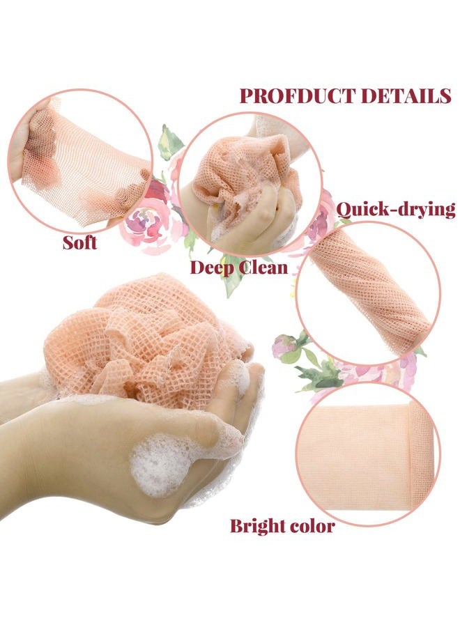 Breling 4 Pieces African Body Exfoliating Net Polyester Cleaning Shower Body Scrubber Back Scrubber Exfoliating Wash Bath Cloth for Daily Use or Stocking Stuffer (Black, Brown, Pink, Purple) - Image 4
