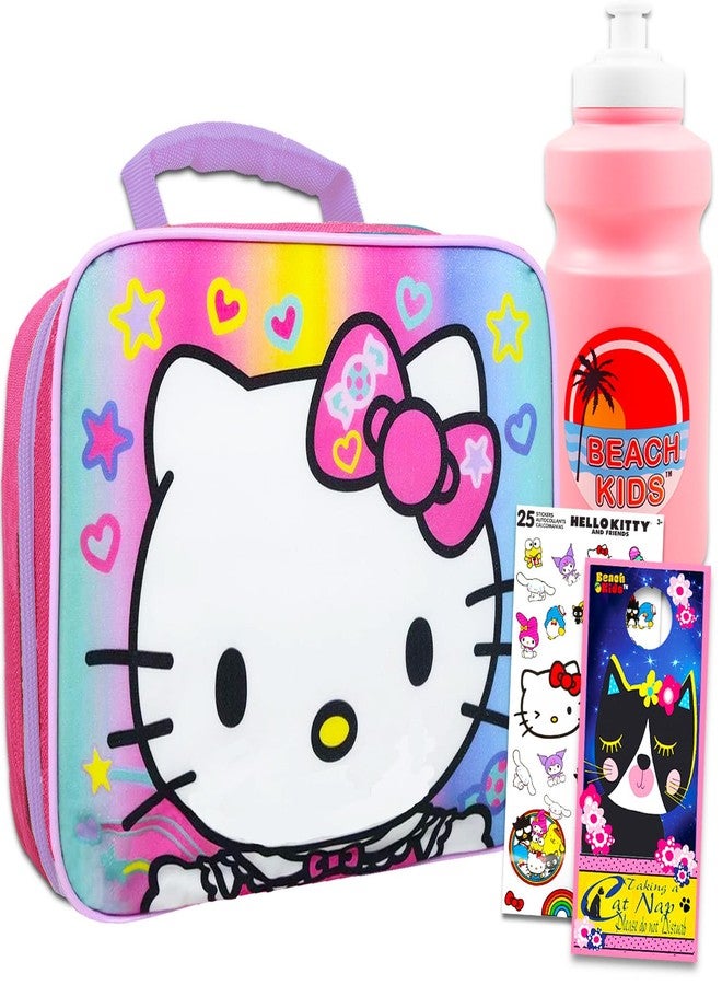 Hello Kitty Lunch Box for Girls Set - Bundle with Hello Kitty Lunch Bag Plus Stickers, Water Bottle, More | Hello Kitty Lunch Container - Image 1