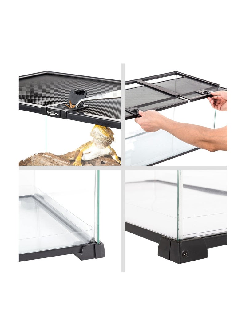 REPTIZOO REPTI ZOO 18 Gallon Reptile Enclosures With Double Top Covers And Glass Sides - Image 4