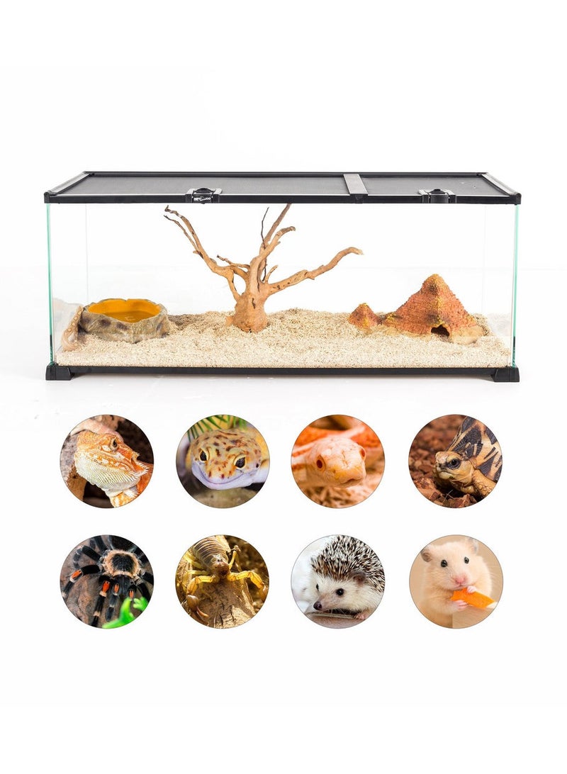 REPTIZOO REPTI ZOO 18 Gallon Reptile Enclosures With Double Top Covers And Glass Sides - Image 5