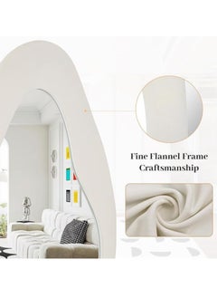 Arabest Full Length Wall Mirror, Irregular Floor Mirror, Boho Decor, Irregular Wall Mirror for Bedroom, Living Room, Full Body Mirror, White  - Image 4
