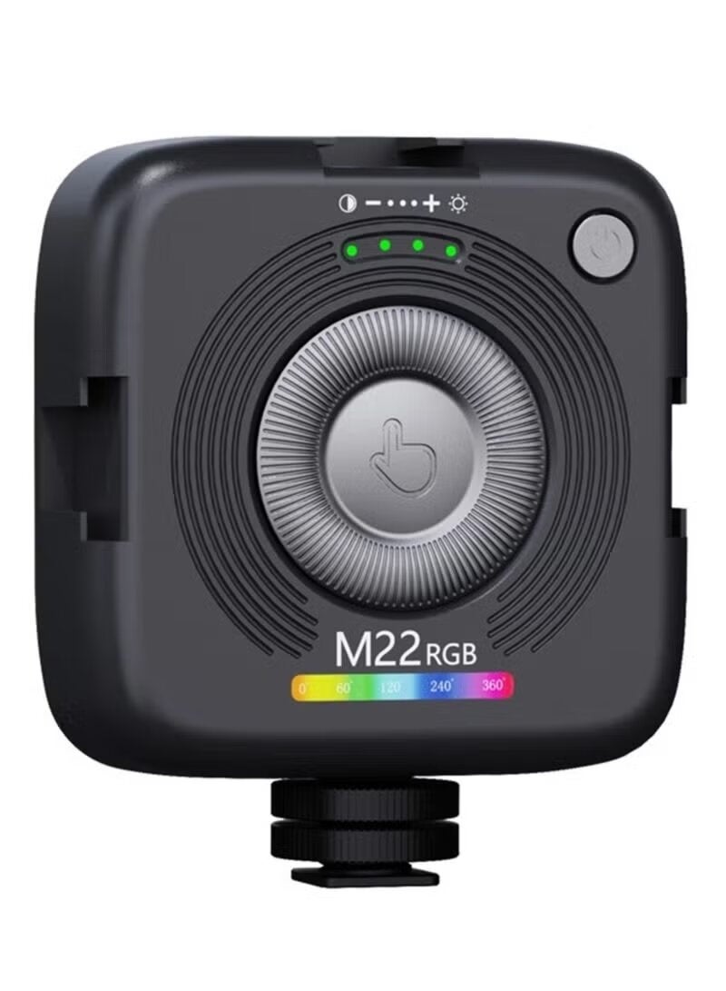 RGB M22 RGB Magnetic Pocket Light Portable LED Fill Light for Mobile Phone Video Conference Live Streaming Photography Rechargeable Mini Camera Light Adjustable Brightness Black - Image 1