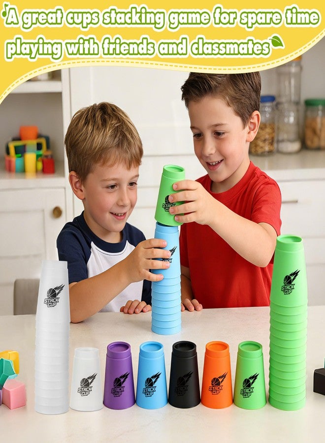 SEISSO Quick Stacking Cups, Stacking Cup Set Classic Stack Training Game Toys,12PCS Black Stacking Cup Set for Boys Girls Kids - Image 2