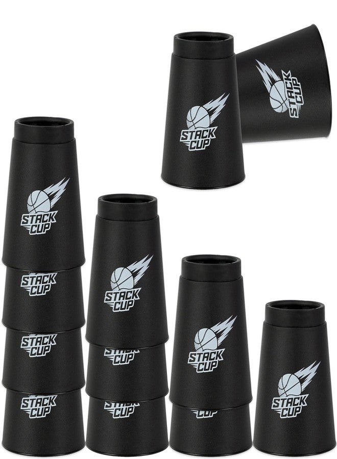 SEISSO Quick Stacking Cups, Stacking Cup Set Classic Stack Training Game Toys,12PCS Black Stacking Cup Set for Boys Girls Kids - Image 1